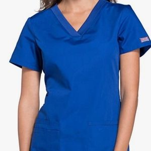 Women's Cherokee V Neck Scrub Top in Galaxy blue